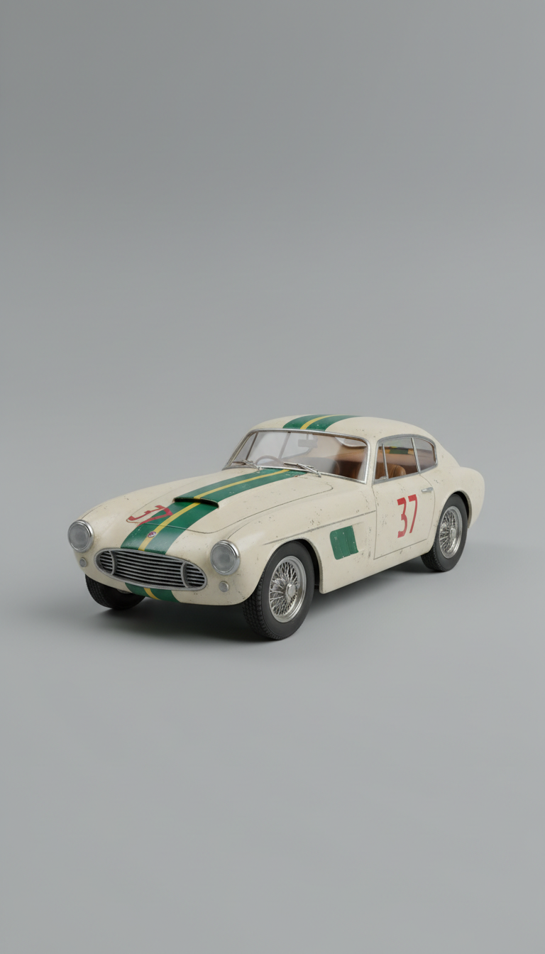 1:18 scale racing coupe with authentic livery