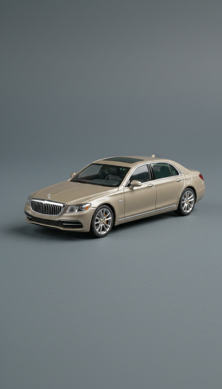 1:43 scale luxury sedan with chrome accents